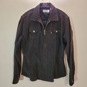 Levi's Silver Tab Vintage Black Corduroy Long Sleeve Zip Up Jacket - Size L